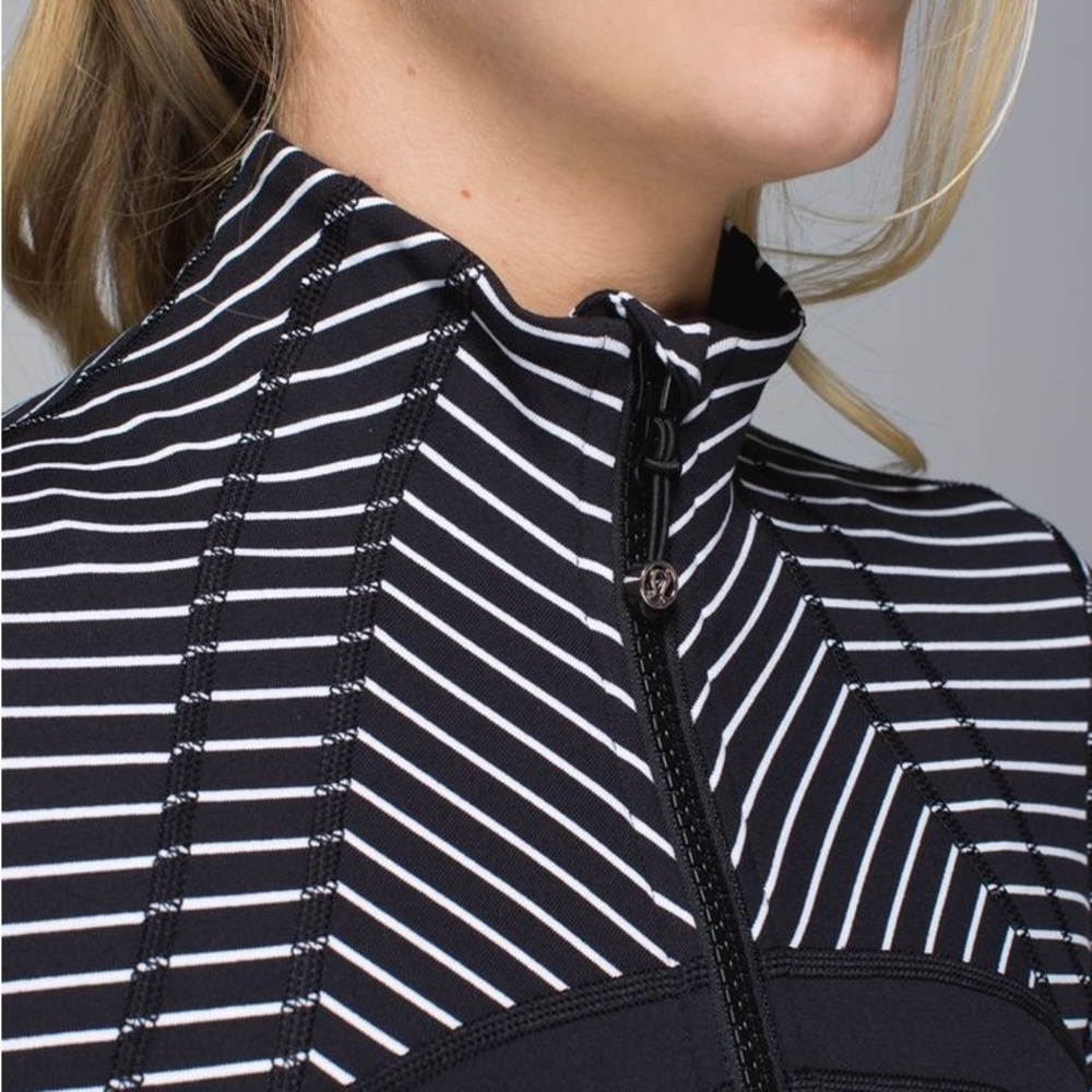 lululemon Define Jacket Sz 8 Parallel Stripe Blac… - image 4